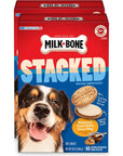 MilkBone Stacked Dog Treats 30 Ounce Pack of 2 Crunchy Biscuit with Molasses and Peanut Butter Creamy Filling