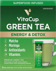 VitaCup Green Tea Instant Packets - Enhance Energy & Detox - 10 Ct