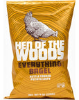 Hen of the Woods Kettle Cooked Potato Chips, Everything Bagel Flavor, 6 Ounce Bag, 6-Pack