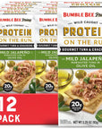 Bumble Bee Prime Protein on the Run Tuna Snack Kit Pack of 12  Gourmet Tuna Marinated in Olive Oil  Mild Jalapeno with Crackers and Serving Utensil  20g of Protein Per Serving