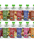 Sprout Organic Baby Food, Stage 2 Pouches, 12 Flavor Fruit Veggie & Grain Variety Sampler, 3.5 Oz (Pack of 12)