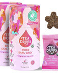 Tea Drops Lightly Sweetened Organic Tea Bulk Box  Rose Earl Grey  Iced or Hot Bagless Tea Beverages Gift Set  Teas Include Caffeine Organic Black Tea Leaves  Rose Petals  10 Tea Drops per Box