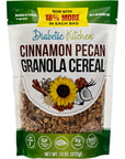 Diabetic Kitchen Cinnamon Pecan Granola Cereal wPrebiotics Low Carb No Added Sugar No Erythritol or Sugar Alcohols 3 Net Carbs 13 Oz Pack