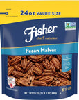 Fisher Chef's Naturals Pecan Halves 24oz (Pack of 1), Unsalted Raw Nuts for Cooking, Baking & Snacking, Vegan Protein, Keto Snack, Gluten Free