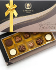 CARIANS Chocolate Gourmet Truffles Box Belgium Chocolate Limited Edition Fathers Day Chocolate Gift Gourmet Chocolate Basket Assortment of Milk Dark White Chocolate Kosher 10 Pc 47 oz