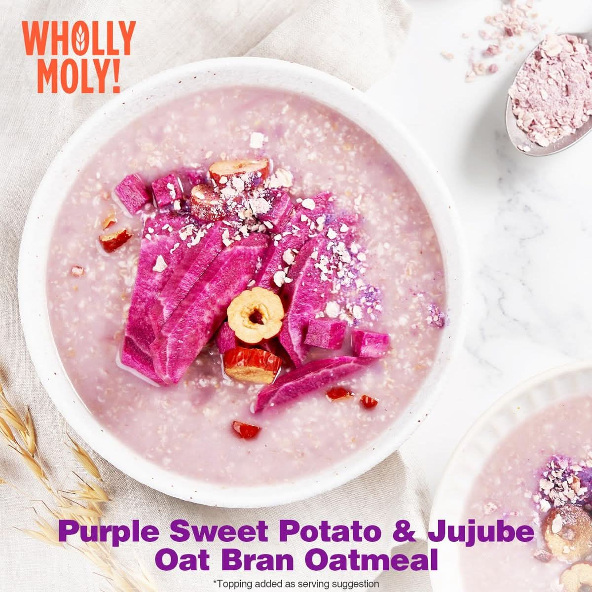 Wholly Moly Instant Oat Bran Oatmeal Purple Sweet Potato  Jujube