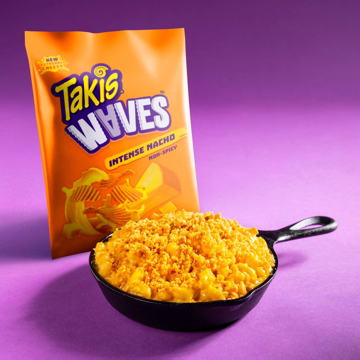 Takis Waves Intense Nacho, Nacho Cheese Flavored Cheesy Potato Chips, Multipack 20 bags, 2.5 Ounces Each