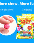 Mini Gumballs 05 inch 13mm  2 LB  Double Bubble Gumballs  Gum Balls for Gumball Machine Refill Bulk 520 pcs  Chewing Gum for Kids