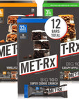 METRx Big 100 Colossal Protein Bars Variety Pack Meal Replacement Super Cookie Crunch Vanilla Caramel Churro Crispy Apple Pie 12 Count