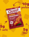 Quest Nutrition Cheese Crackers, Spicy Cheddar Blast, 10g of Protein, Low Carb, Made with Real Cheese, 12 Count (1.06 oz bags)