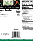 Frontier Coop Organic Whole Aronia Berries 1lb