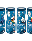 Gerber Graduates Puffs Cereal Snack, Variety (Blueberry, Apple Cinnamon, Vanilla, Strawberry Apple)1.48 Oz,(Pack -4)