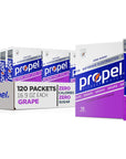 Propel Powder Packets Grape With Electrolytes Vitamins and No Sugar 10 Count Pack of 12 Packaging May Vary