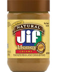 Jif Natural Creamy Peanut Butter Spread and Honey, 16 Ounces, Contains 80% Peanuts