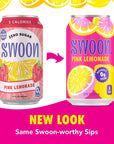 Swoon Pink Lemonade  Low Carb PaleoFriendly GlutenFree Keto Drink  Sugar Free Strawberry Lemonade Made with 100 Lemon Juice Concentrate  Sweetened by Monk Fruit 12 Fl oz Pack of 12