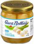 Aunt Nellies Whole HollandStyle Onions  Mildly SweetTart and Delicious  Imported BiteSized Plump Onions  Soup Stews Casseroles Cocktails  14 oz glass jars Pack of 2