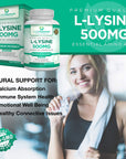 PurePremium L-Lysine 500 mg - Lysine Supplement - Essential Amino Acid with Maximum Strength - Immune Support Supplement - Pure Lysine 500mg for Fast Absorption - 7 Months Supply - 200 Tablets