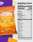 Outstanding Foods 125 oz Vegan Cheese Puffs  Outstanding Cheese Balls with 5g of Protein and 20 Essential Vitamins and Nutrients  Gluten Free and Dairy Free Snacks  Chedda 8 Pack