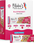 Blake’s Seed Based Snack Bar - Raspberry (12 Bars), Nut Free, Gluten Free, Dairy Free & Vegan, Healthy Snacks for Kids or Adults, Fruit Bar Flavor, Great for Breakfast, Organic