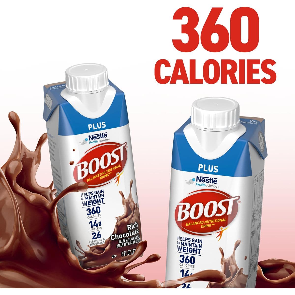 Boost Plus Complete Nutritional Drink, Rich Chocolate - 8 Fl Oz (Pack of 24)