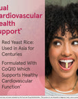 Jarrow Formulas Red Yeast Rice 1200 mg & Co-Q10 100 mg Per Serving - 120 Veggie Caps - 60 Servings - Herbal Heart Health Dietary Supplement - Supports Cardiovascular & Heart Health - Vegan