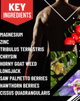 Mens Supplement with Tribulus Terrestris Tongkat Ali Saw Palmetto Horny Goat Weed & Hawthorn Berries. Testosterone Supplement for Men. Energy, Workout, Muscle Strength Support. 120 Capsules