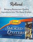 Roland Foods Petite Premium Smoked Oysters in Oil Wild Caught 3 Ounce Tin Pack of 10