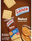 Lance Sandwich Cookies, Nekot Peanut Butter, 8 Individually Wrapped Packs, 6 Sandwiches Each