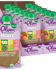 Plum Organics Mighty 4 Organic Toddler Food - Strawberry, Banana, Greek Yogurt, Kale, Amaranth, and Oat - 4 oz Pouch (Pack of 12) - Organic Fruit and Vegetable Toddler Food Pouch