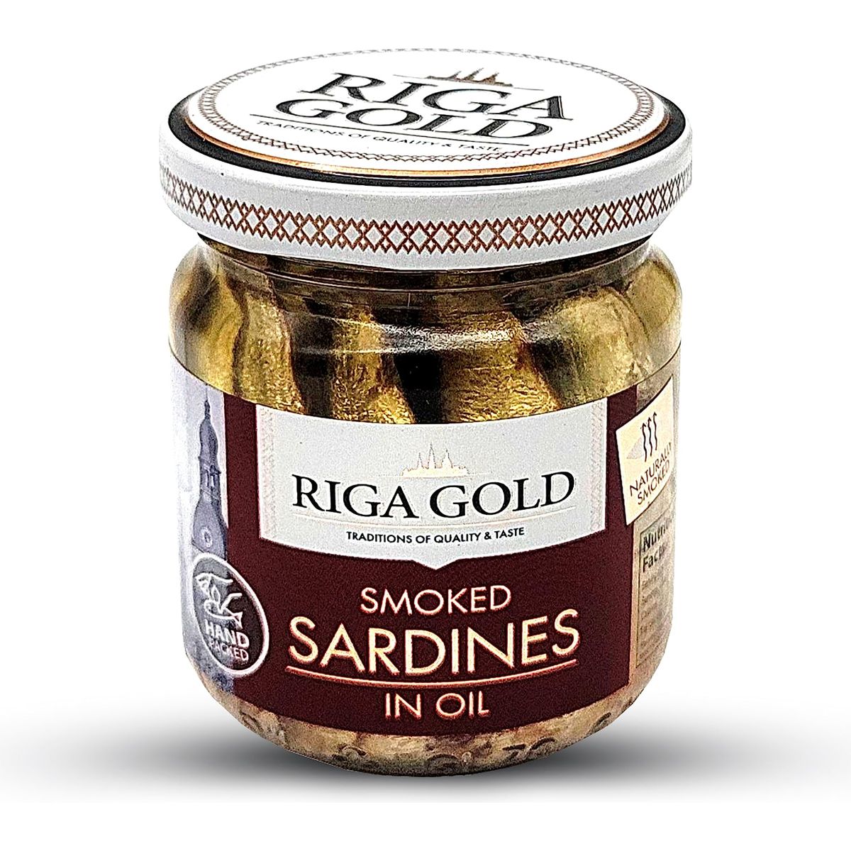 Riga Gold Smoked Sardines in Oil 100g Jar 3 Pack Kosher Certified Pack 3