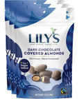 Dark Chocolate Covered Almonds by Lilys Sweets Made with Stevia No Added Sugar LowCarb KetoFriendly Christmas Candy  Fair Trade GlutenFree  NonGMO Ingredients  35 Oz Pack of 3 105 Oz