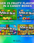 Mike and Ike Movie Theater Chewy Candy Variety  Old Fashioned Candy Bundle with Ballard Products Pocket Bag Berry Blast MegaMix Original Fruits MegaMix Sour