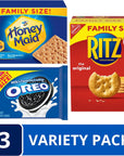 OREO Cookies, RITZ Crackers, Honey Maid Graham Crackers Variety Pack, Family Size, 3 Packs