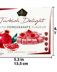 Cerez Pazari Turkish Delight with Pomegranate Flavour 200 gr Gourmet Small Size Snacks Gift Box No Nuts Sweet Luxury Traditional Confectionery Vegan Candy Dessert Glucose Free Lokum Approx18 Pcs