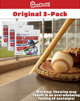 Big League Chew Bubble Gum  Original Flavor  Pack of 3 Individual 212oz Packets  Fun Baseball Snacks For Parties Teams and Kids  WhataBundle With Pocket Bag