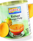 Ashoka Premium Mango Puree Sweetened Kesar Mango Pulp Great for Smoothies Juices Baking and Eating as Whole Rich Mango Concentrate from India 30 Ounce