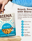 BIENA Chickpea Snacks  Crunchy Roasted Chickpeas  High Fiber Vegan Protein Snacks for Adults and Kids  Individual Pack  Sea Salt