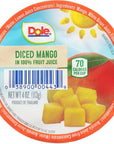 Dole Fruit Bowls Diced Mango in 100 Juice Snacks 4oz 36 Total Cups Gluten  Dairy Free Bulk Lunch Snacks for Kids  Adults