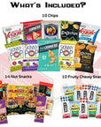 Snack BOX Gluten Free Healthy Care Package 34 Count Teachers Back to School College Students Exams Gift Baskets Birthday Office Over 3 LBS of Variety Pack Chips Popcorn Bars