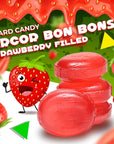 Arcor Strawberry Filled Bon Bons Hard Candy Bulk Candy 2 Pound Bag  Approx 120 Count