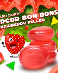 Arcor Strawberry Filled Bon Bons Hard Candy Bulk 2 Pound Bag  Approx 120 Count