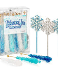 Frozen Ice Rock Candy Sticks  18 Individually Wrapped Rock Candy on a Stick 3 Wands