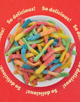 Sour Neon Gummy Worms Candy Assorted Fruit Flavors 2Pound Pack