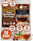 Tagalica 20 Cinnamon Tea Bags 100 Natural  Pure from Cinnamon Sticks Cinnamon Herbal Tea Cinnamon Stick Herbal Spice Tea No Sugar No Caffeine No Gluten Vegan