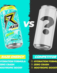 RAZE Zero Sugar Energy Drink 300mg Caffeine Zero Calories Sugar Free Energy Drink Performance and Hydration 12 Pack Baja Lime