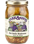 Jake  Amos Hot Garlic Mushrooms 16 oz 3 Jars