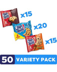 CHIPS AHOY! Cookie Variety Pack, Original Chocolate Chip with Reese's Peanut Butter Cups & Chewy Hershey's Fudge Filled Soft Cookies, 50 Snack Packs (2 Cookies Per Pack)