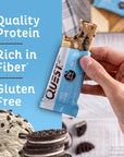 Quest Nutrition Cookies & Cream Protein Bars, High Protein, Low Carb, Gluten Free, Keto Friendly, 12 Count