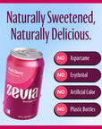 Zevia Zero Sugar Soda Black Cherry 12 Ounce Cans Pack of 8