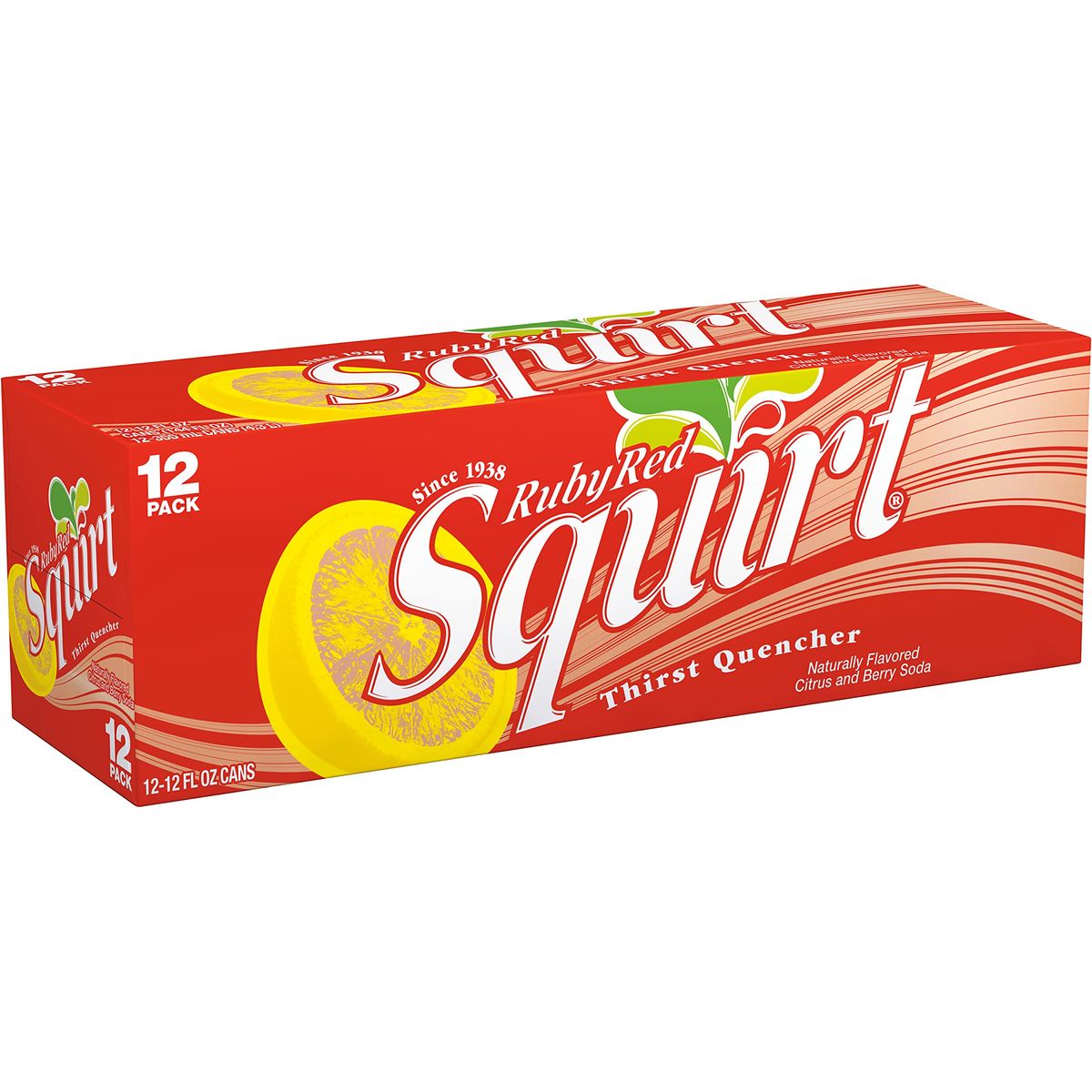 Squirt Ruby Red Grapefruit Soda 12 fl oz cans 12 pack